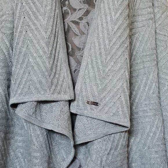 CALVIN KLEIN Poncho Cardigan w Metallic Thread - Picture 6 of 6